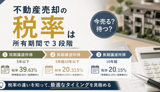 不動産売却の税率は所有期間で3段階｜今売るか待つかの判断軸