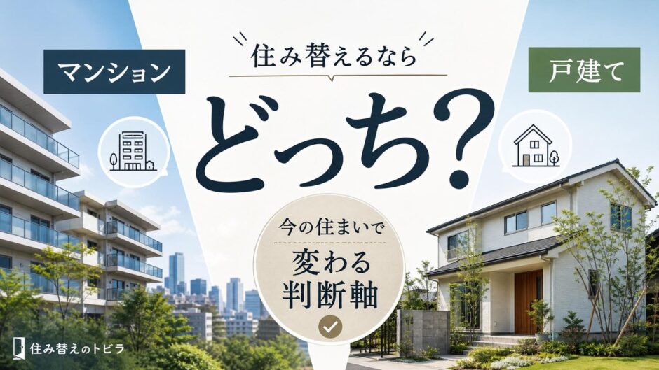 住み替えるならマンションと戸建てはどっち？今の住まいで変わる判断軸