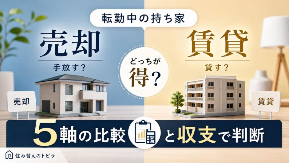 転勤の持ち家、売却と賃貸どっち？5軸の比較と収支で判断