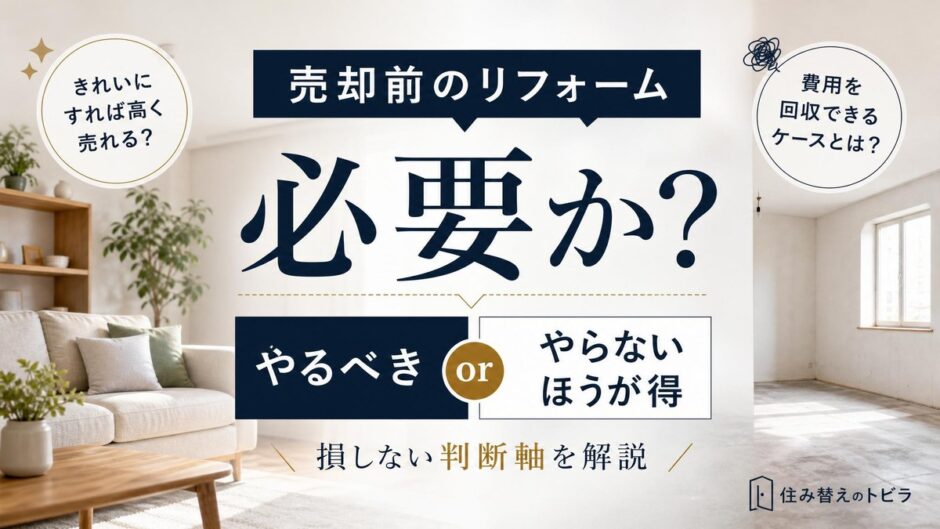 売却前のリフォームは必要か｜不要な理由と後悔しない判断軸