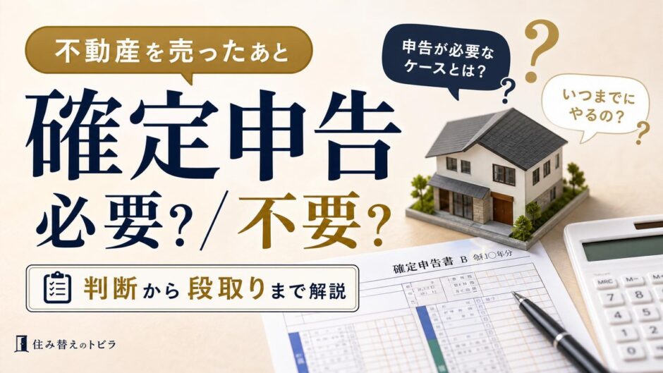 不動産売却の確定申告｜必要？いつまで？段取りと判断まで解説