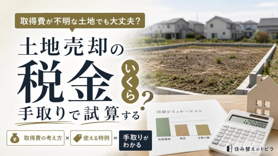 土地売却の税金はいくら？取得費と特例で手取りを試算する