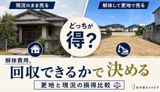 相続した空き家の解体費用、回収できるかで決める｜更地と現況の損得