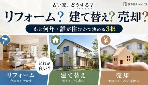 リフォーム・建て替え・売却、どれが良い？あと何年・誰が住むかで決める3択