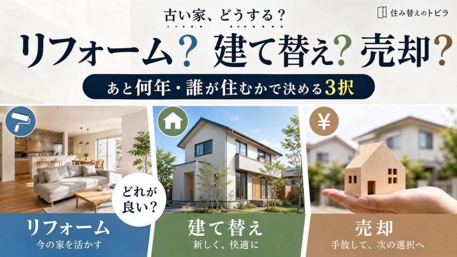 リフォーム・建て替え・売却、どれが良い？あと何年・誰が住むかで決める3択