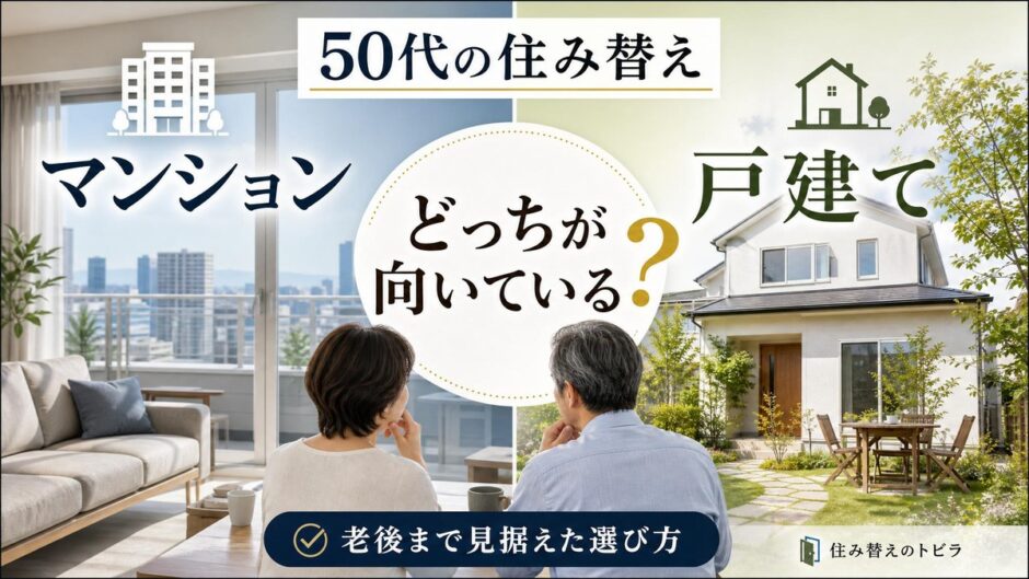 50代の住み替え、マンションと戸建てはどっち？老後まで見据えた選び方