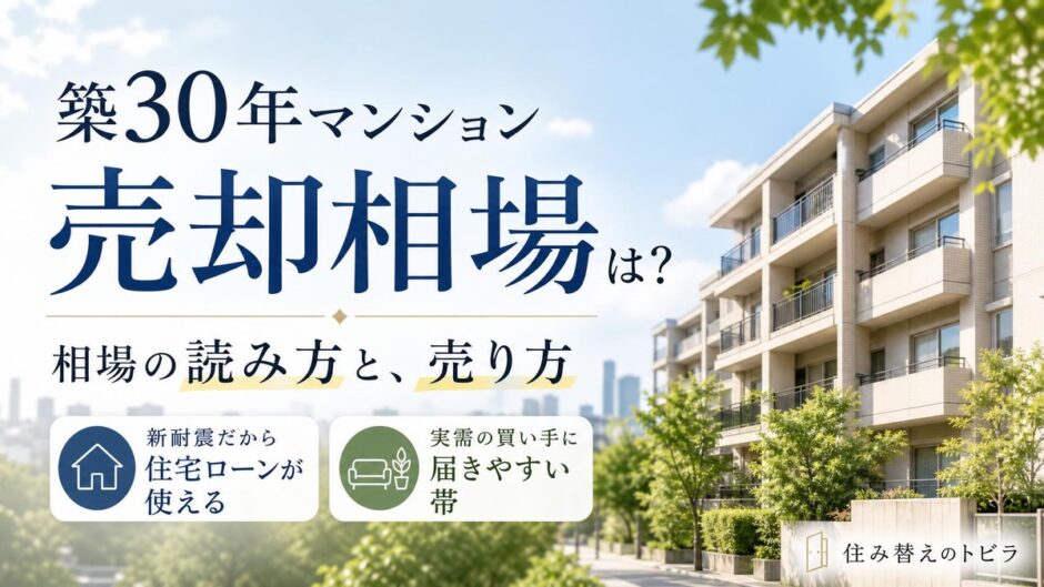 築30年マンションの売却相場は？新耐震・実需で売れる帯の売り方