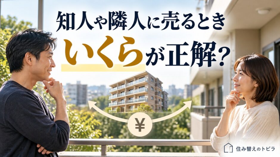 知人や隣人にマンションを売るならいくら？相場から手数料分を引いた額が下限